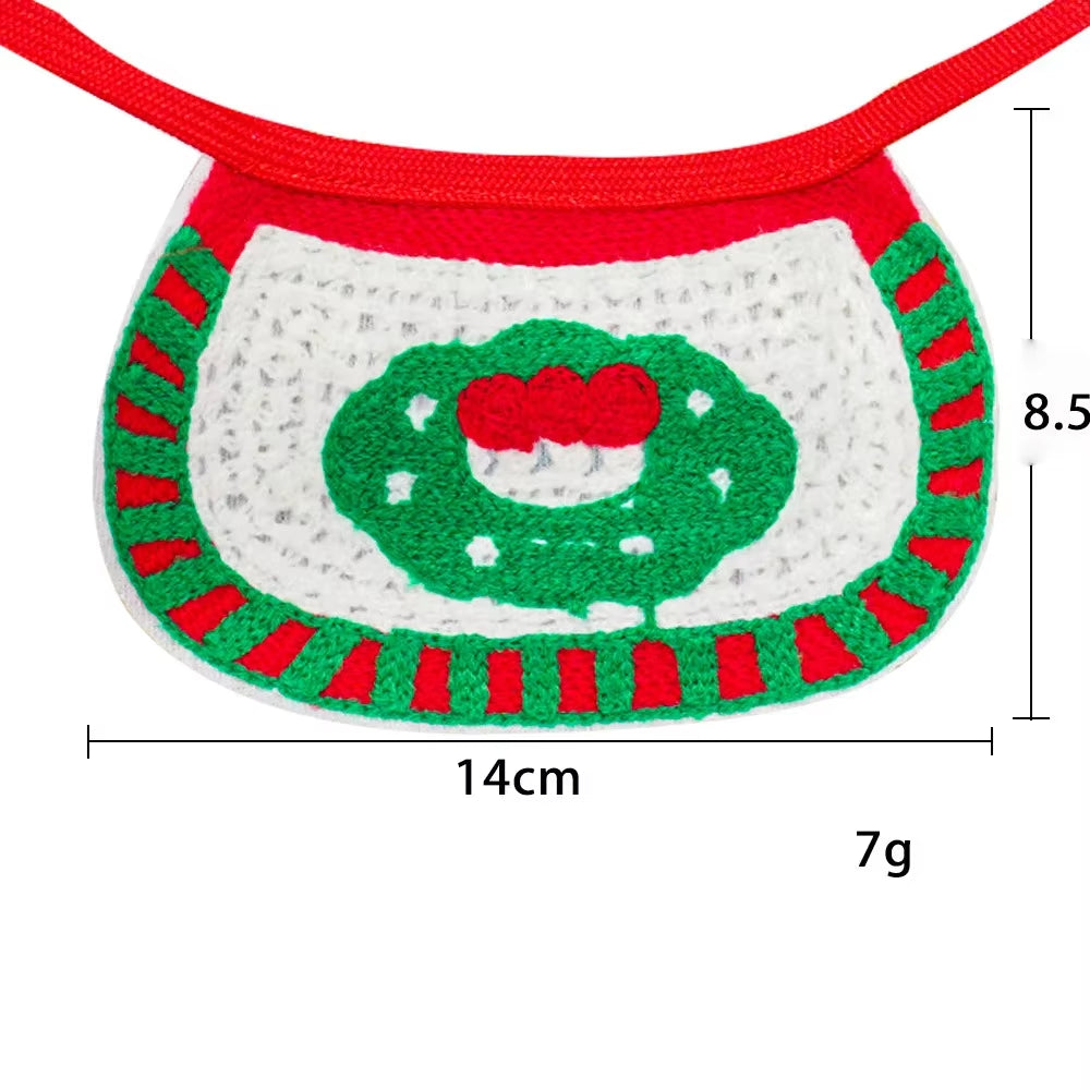 Dog Cat Christmas Hat Bib Costumes Santa Reindeer Winter Cute Cosplay Dress up Clothes for Xmas Party Kitten Puppy Pet Supplies