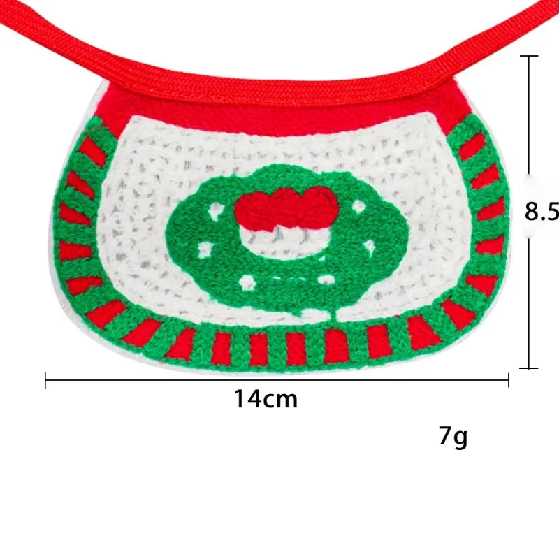 Dog Cat Christmas Hat Bib Costumes Santa Reindeer Winter Cute Cosplay Dress up Clothes for Xmas Party Kitten Puppy Pet Supplies